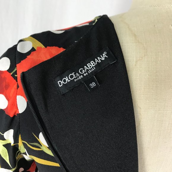 Dolce & Gabbana Polka Dots and Carnations Ruffled Mini Dress Spring/Summer 2015 - Picture 8 of 11